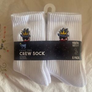 NWT GOAT USA crew socks 6 pack youth 3-7